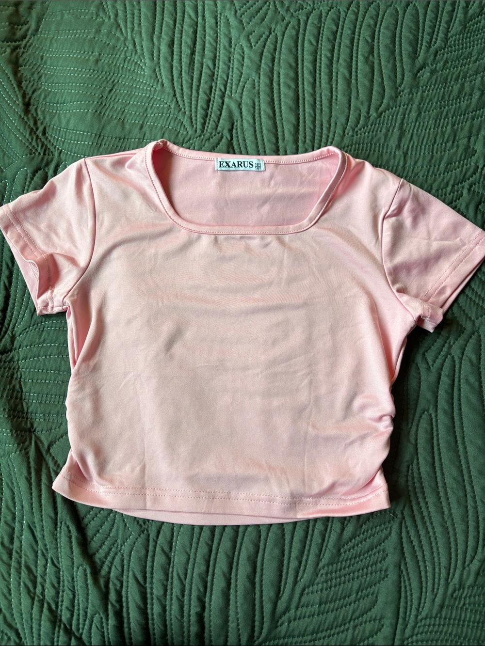 Girls' Light Pink Short Sleeve Crop Tee